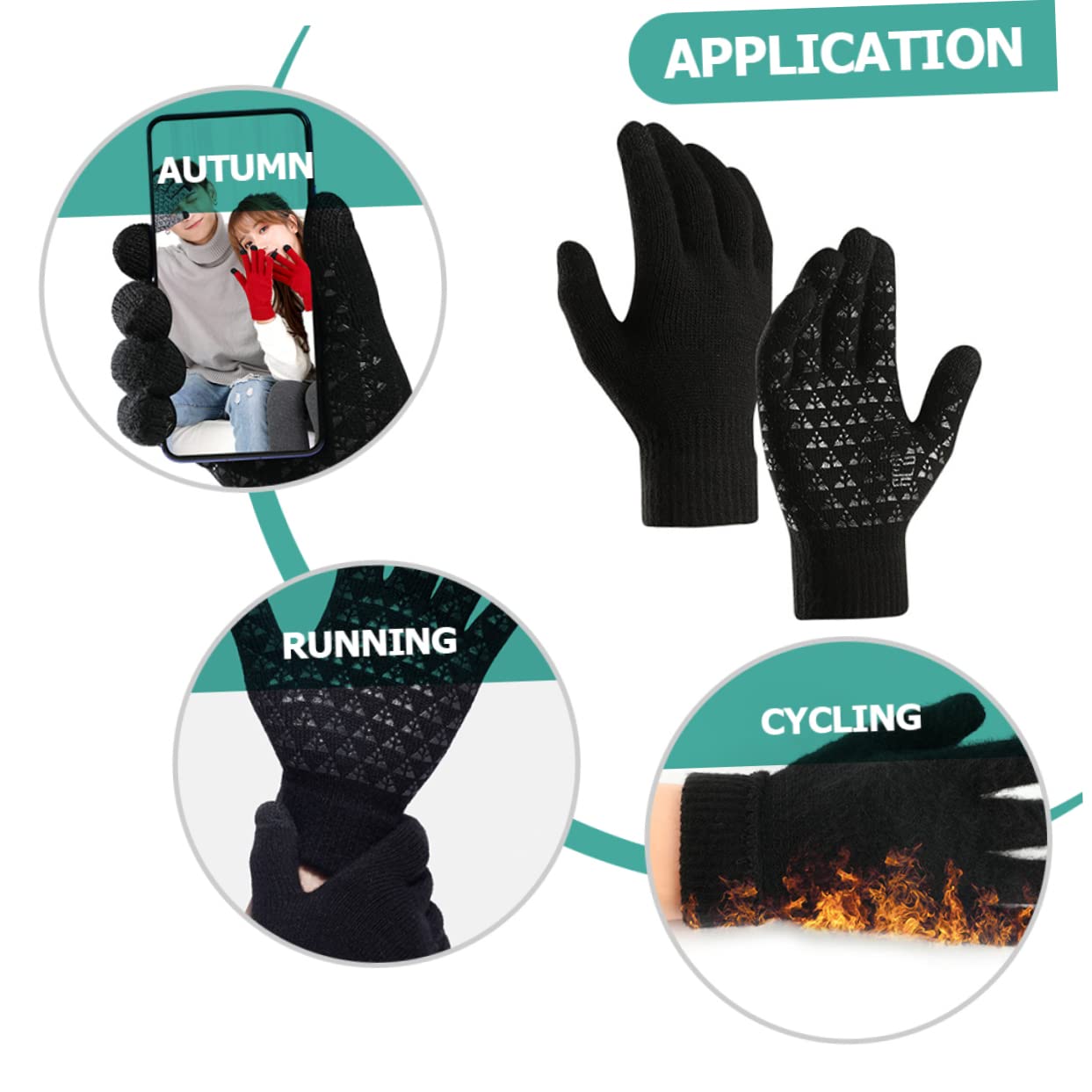 GALPADA 4 Pares Guantes Térmicos para Pantalla Táctil guantillas Gimnasio Gloves Winter cálidos Guantes de Fitness Guantes de Pesca Reutilizables Guantes de Montar Espesar Guantes de Pesca
