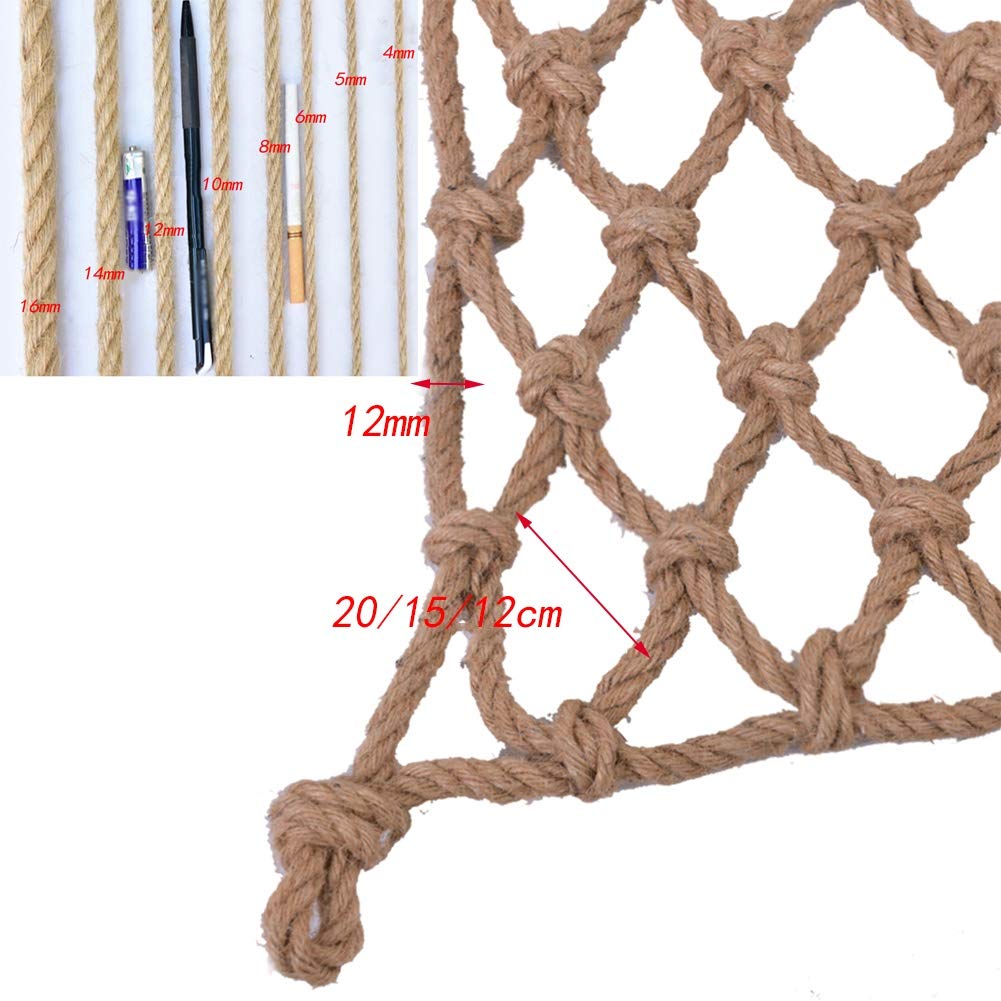 RSGK Dekoracyjna siatka, zabezpieczenie przed upadkiem dla dzieci, na taras, poręcz, schody, sufit, przyczepa, balkon, siatka ochronna do ogrodu (kolor : BEIGE-12 cm, rozmiar: 3 x 3 m)