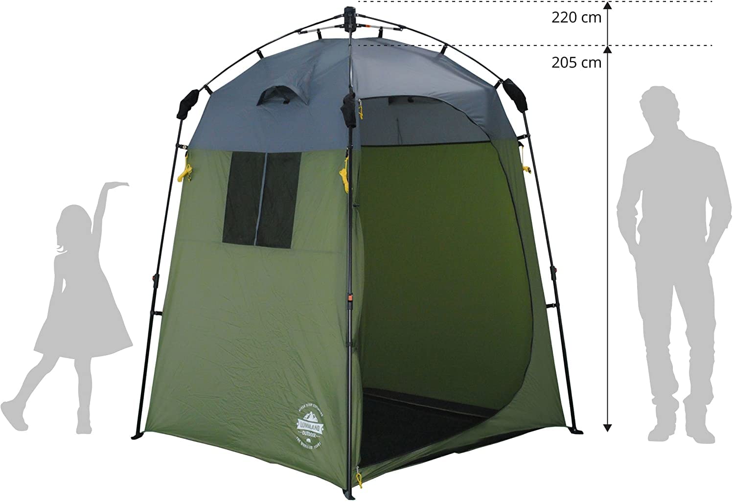 Lumaland Tenda Doccia e Cabina spogliatoio Sistema QuickUp di Montaggio Verde