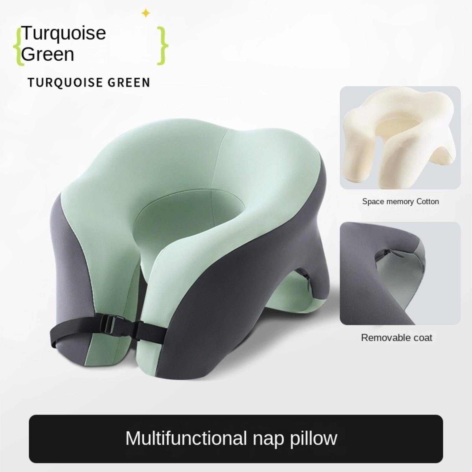 Cuscino cervicale da viaggio, 100% puro memory foam, supporto a forma di U, per aereo, ufficio, auto e casa, ideale per riposare la testa e il mento, comfort e relax