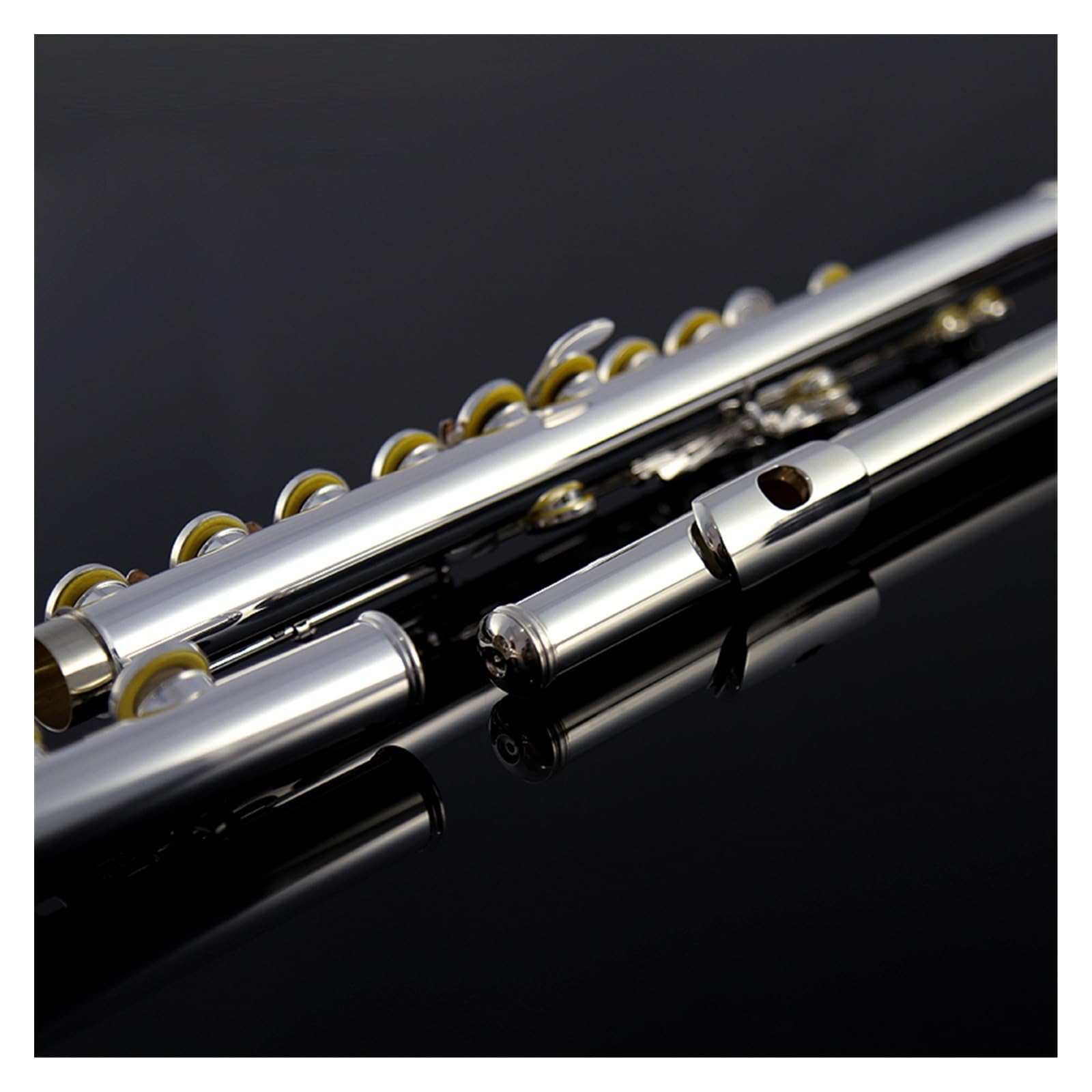 Professionale Flauto Traverso Flauto Traverso A Chiave Divisa In Mi A Chiave Divisa In Rame Bianco Placcato Argento A 16 Tasti Con Scatola Di Immagazzinaggio