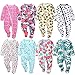 LJHH Garçon Fille Combinaison Bébé Nouveau-né Grenouillères Barboteuses Épais Pyjama Impression Jumpsuit Body à Manches Longues avec Fermeture éclair Pyjama en Zippé Automne Hiver Tenues(0-18Mois)