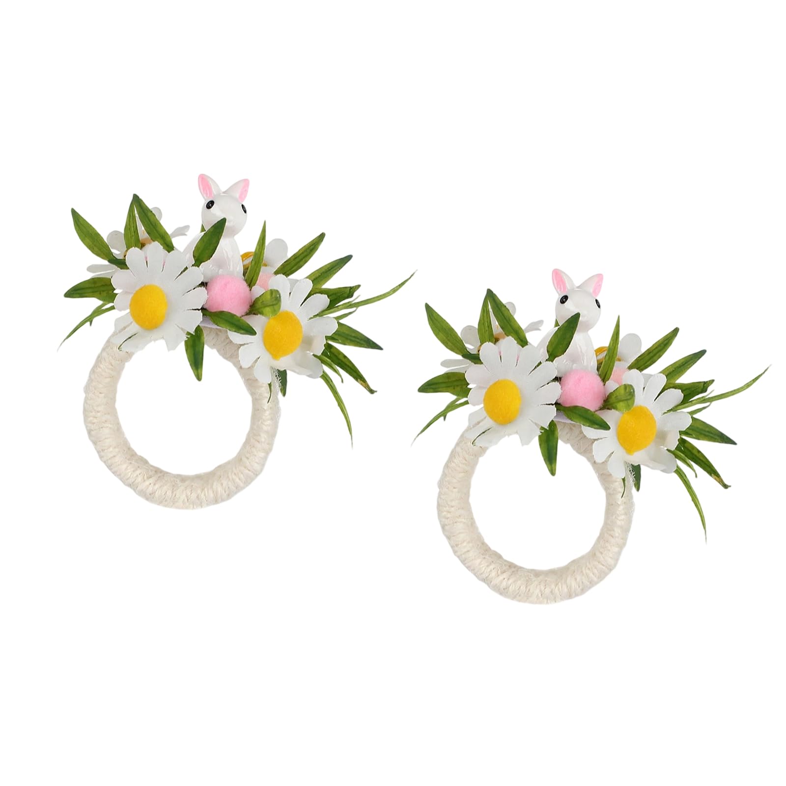 HZBB 2Pcs Resin Napkin Rings Unique Easters Rabbits Napkin Rings Resin Table Decors for Festival Dining and Home Gatherings Themed Party Decors