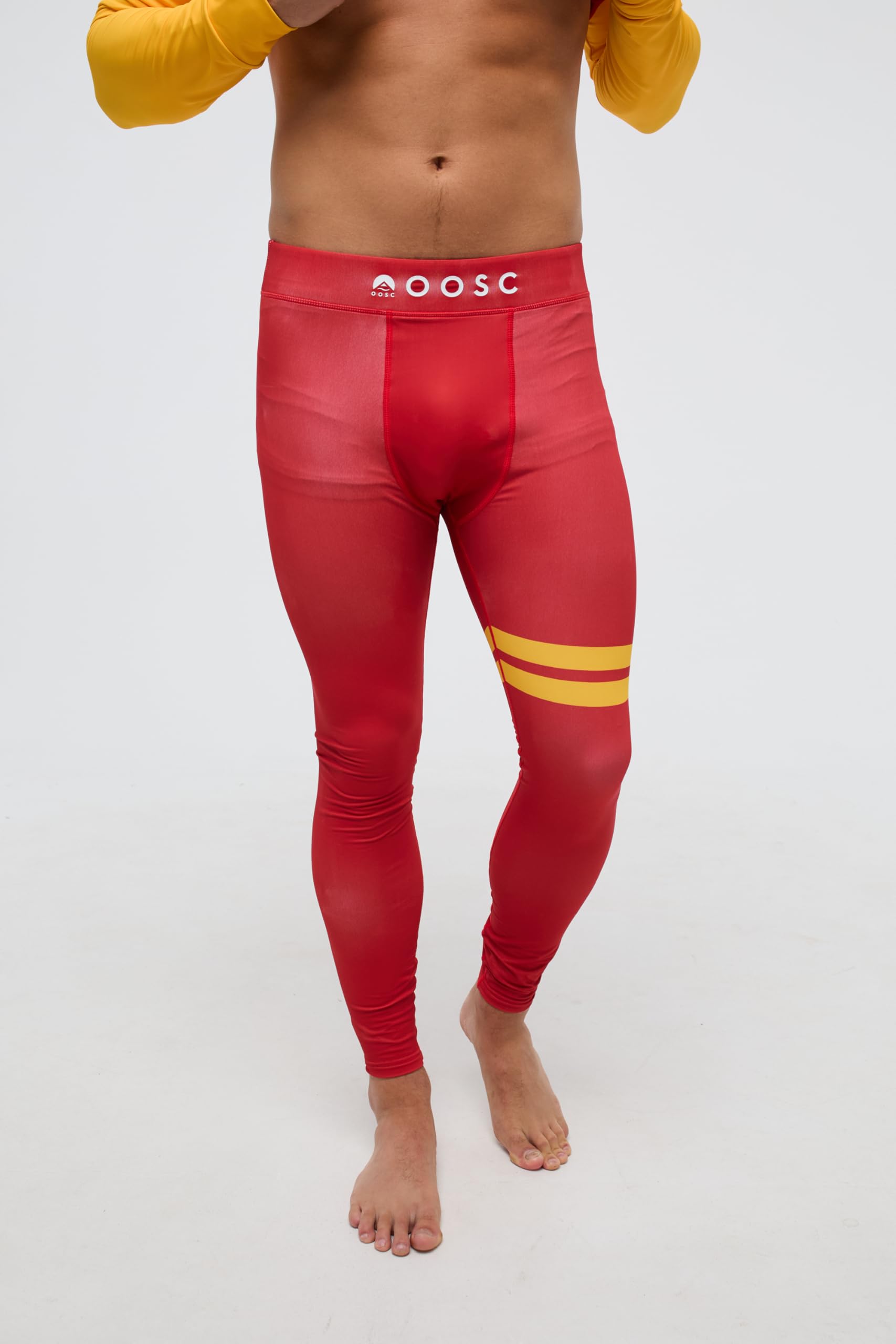OOSC Mens Kansas City Chiefs - X NFL Baselayer Pants, Yellow, XL EU