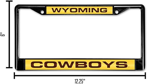 Miniatura 199 de Rico Industries NCAA Black Laser Cut Chrome Frame 12" x 6" Black Laser Cut Chrome Frame - Car/Truck/SUV Automobile Accessory