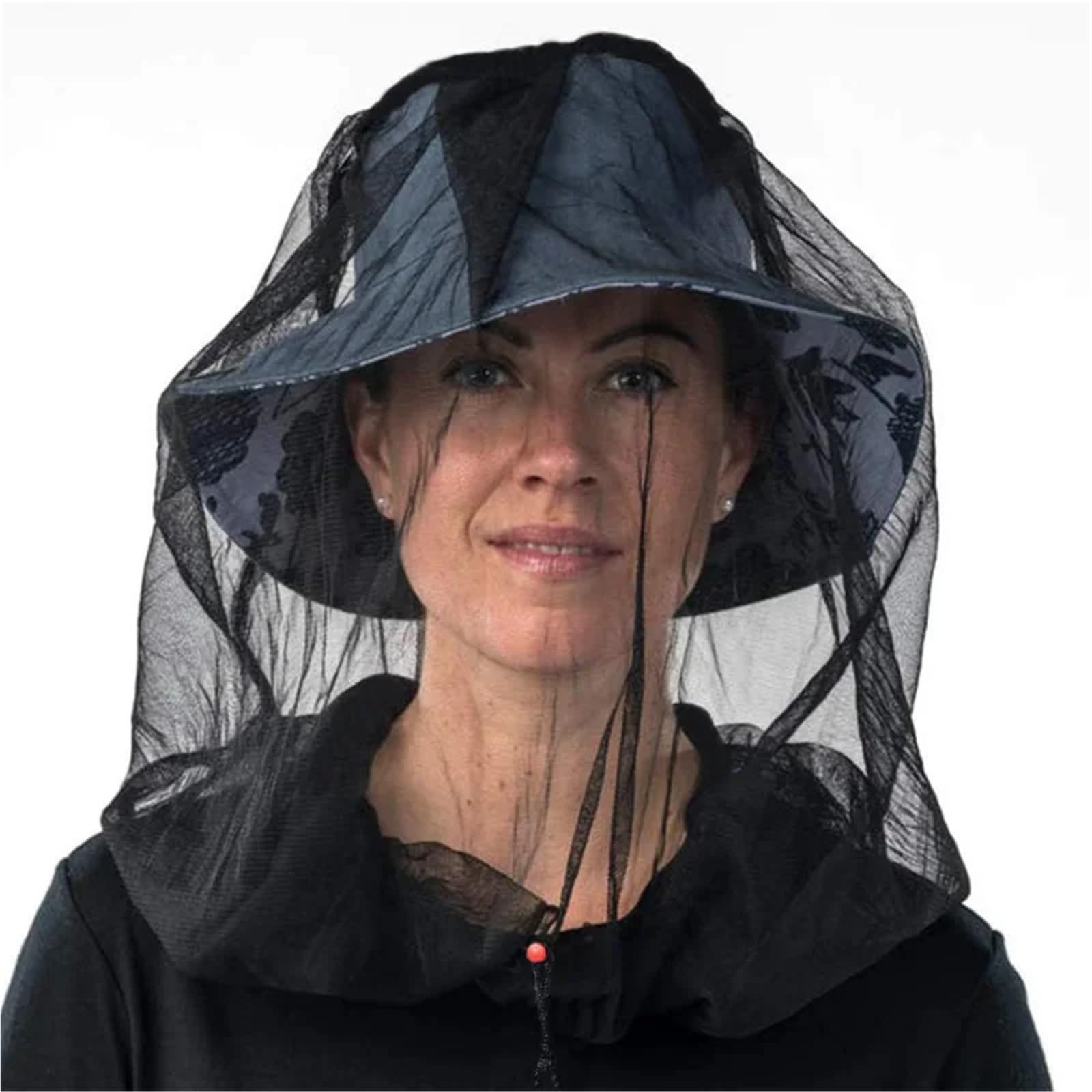 Cappello da campeggio con rete antizanzare, Cappello for zanzariera da esterno Black Face Neck ion