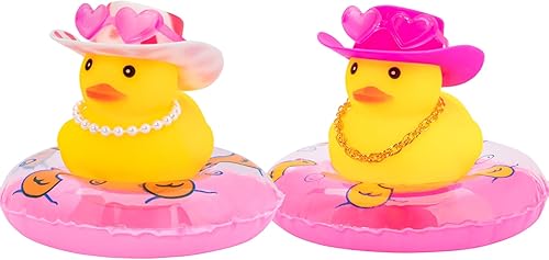 wonuu 2 piezas de adornos para tablero de instrumentos de automóvil, patos amarillos, pato de goma para decoración de automóvil, accesorios con