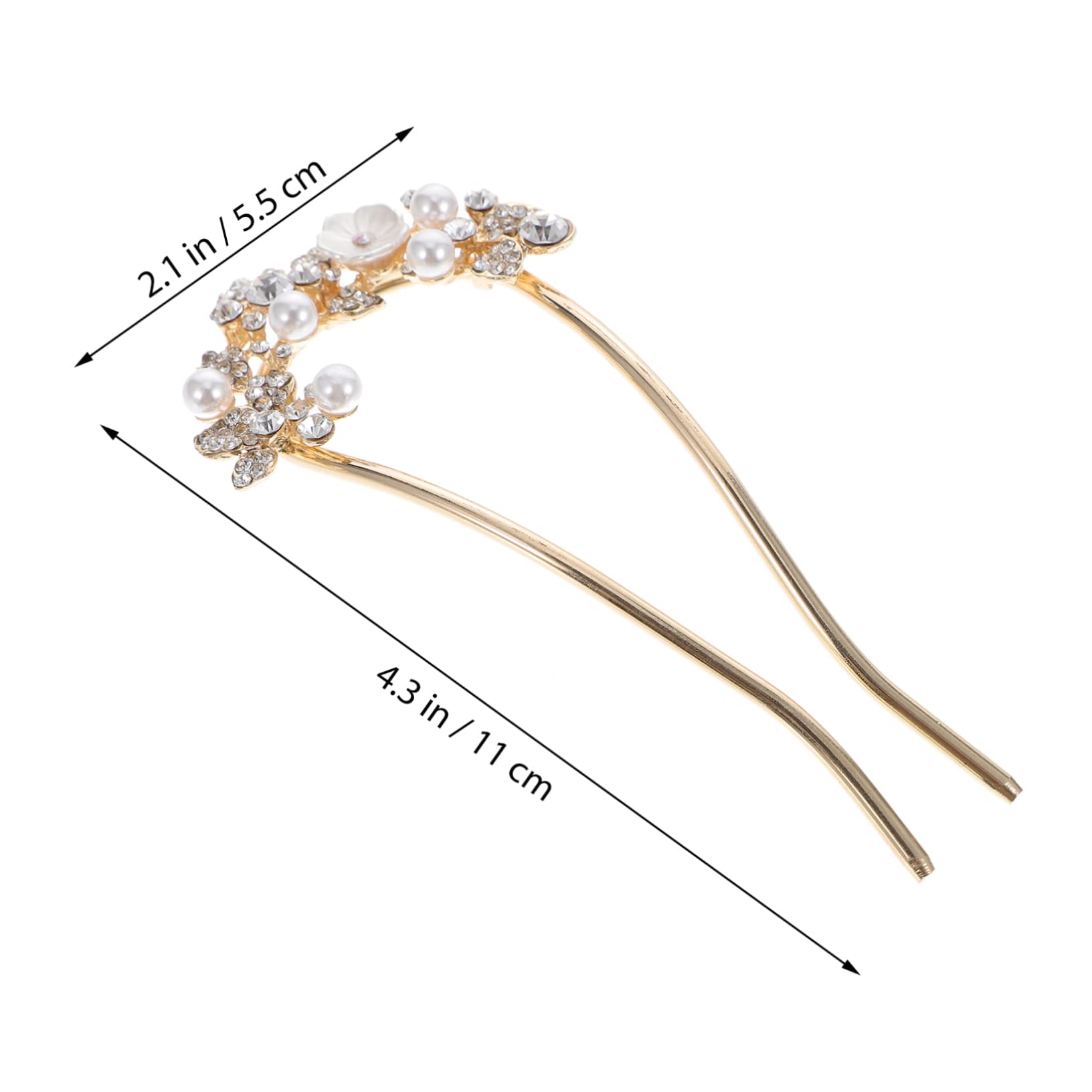 POPETPOP 5piezas Horquilla De Pelo De Perlas y Brillantes Para Moño Chic Horquilla Metálica Para Mujeres Accesorio De Peinado Elegante y Cómodo
