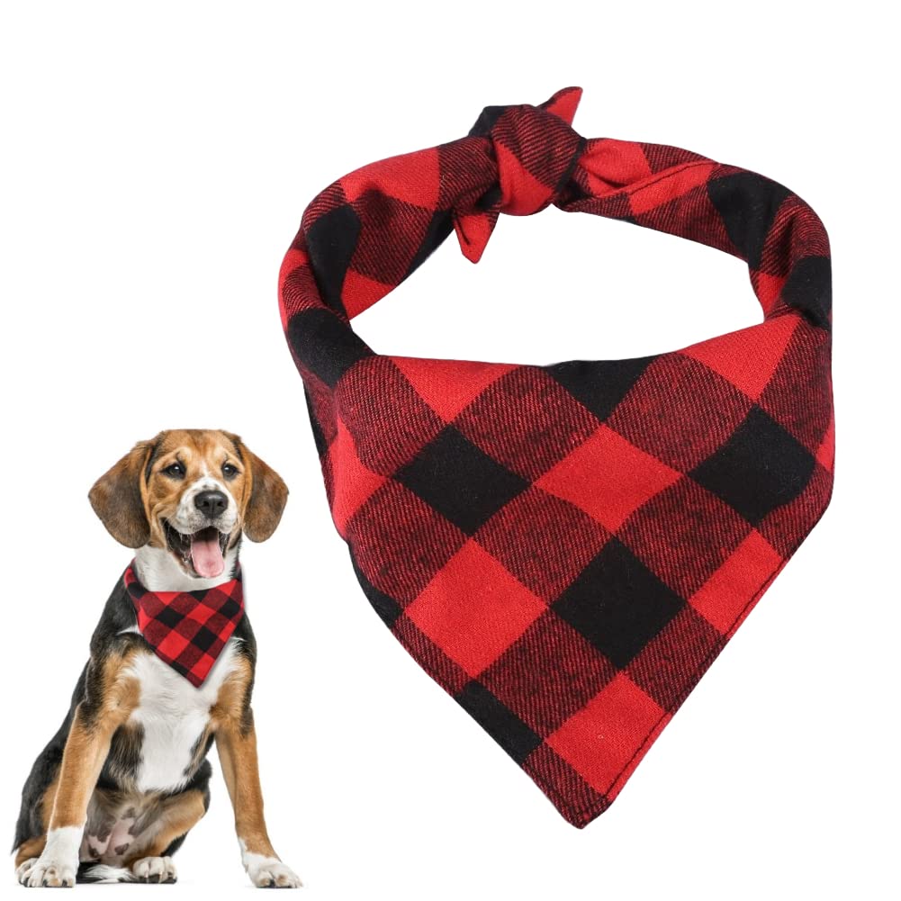 Pet Bandana pies szczeniak wzór karo szal kołnierz śliniaczek chusta na szyję czarny czerwony (L)