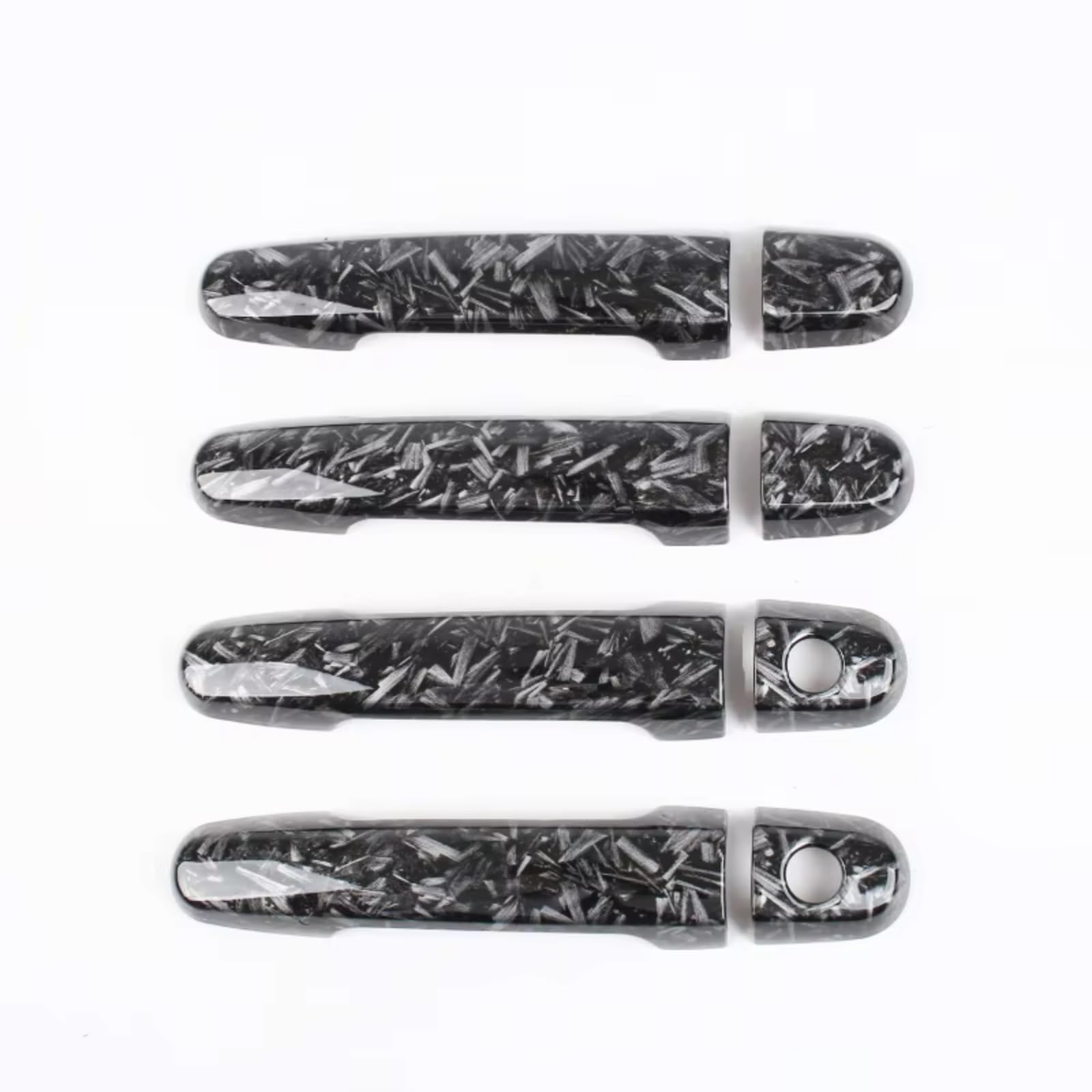 Iukmr Forged 2 Keyhole For Toyota For Probox For Succeed 2002-2016 Forged Pattern Carbon Fiber Chrome Car Door Handle Cover Trim Styling Accessories Car Outer Door Handle(Forged 2 Keyhole)