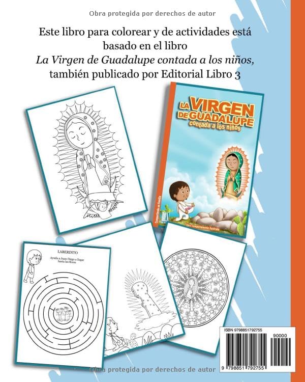 Miniatura 2 de La Virgen de Guadalupe contada a los niños. Libro para colorear y de actividades Libro para iluminar 36 páginas La Virgen de Guadalupe y Juan