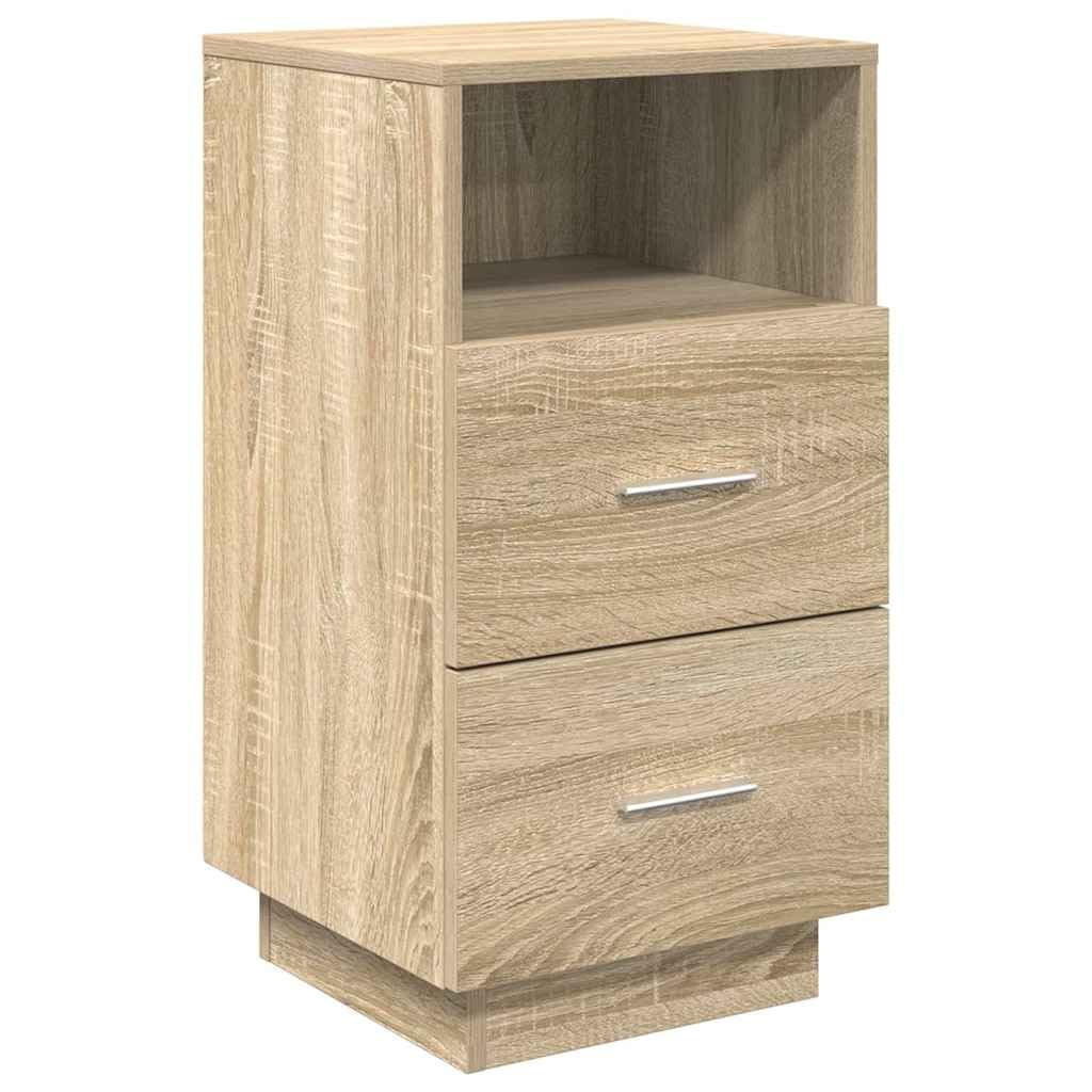 vidaXL Table de Chevet avec 2 tiroirs chêne Sonoma 36x36x68 cm