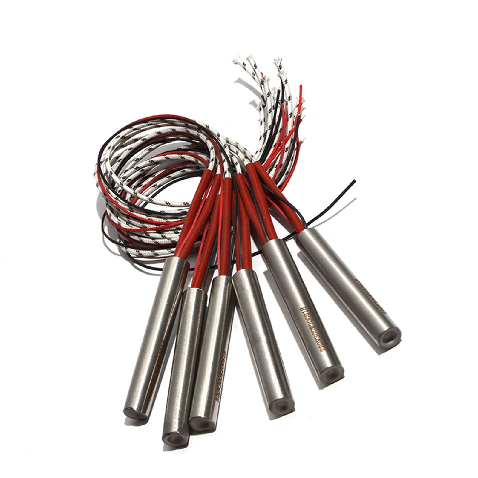 Elemento singolo per riscaldamento 304SS, tubo 8 x 80-8 x 95 mm, CA 220 V/110 V/380 V, 200 W-235 W, con filo termocoppia di tipo K, 5 pezzi (380 V, 210 W, 8 x 85 mm)
