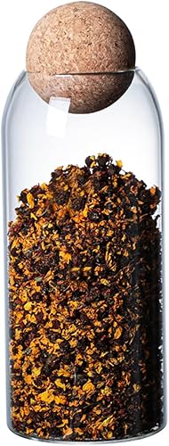 Recipiente de almacenamiento de vidrio con bola de corcho, recipiente transparente para espagueti, almacenamiento de pasta, frascos de vidrio con
