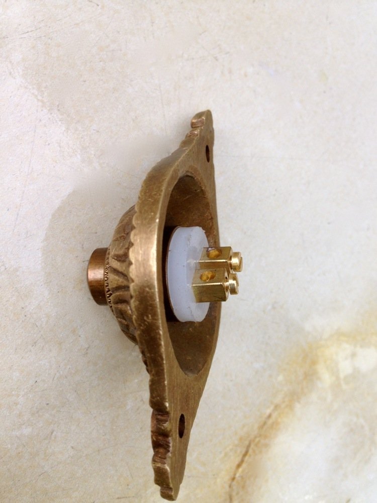 Antikas - Sonnette de porte en laiton antique - Collier de serrage de la fin du siècle - Sonnette Art Nouveau
