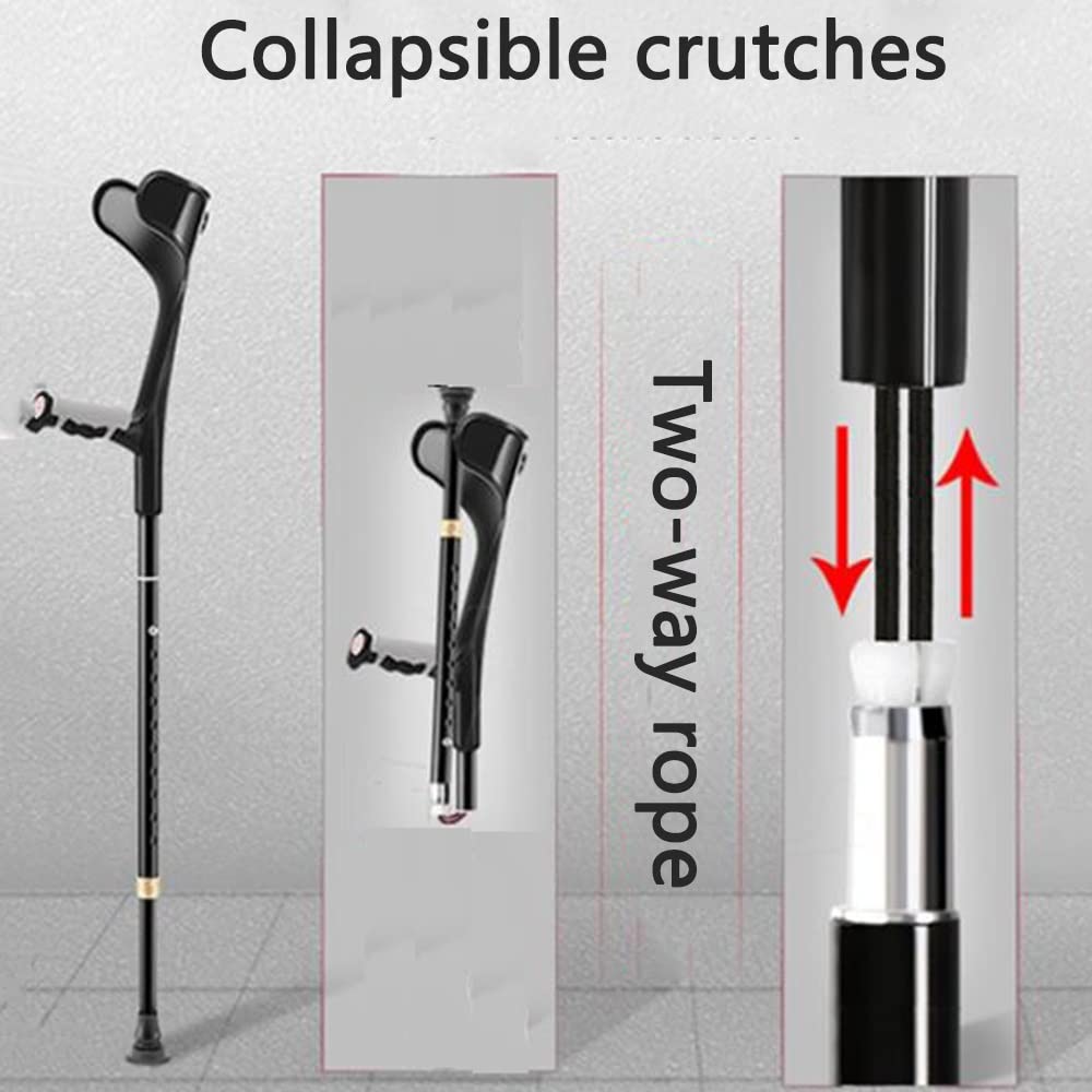 Aluminio Muletas Ortopédicas,Regulable Bastones para Adulto, Muleta para Caminar De Ajustables, Muletas De Antebrazo De Plegable