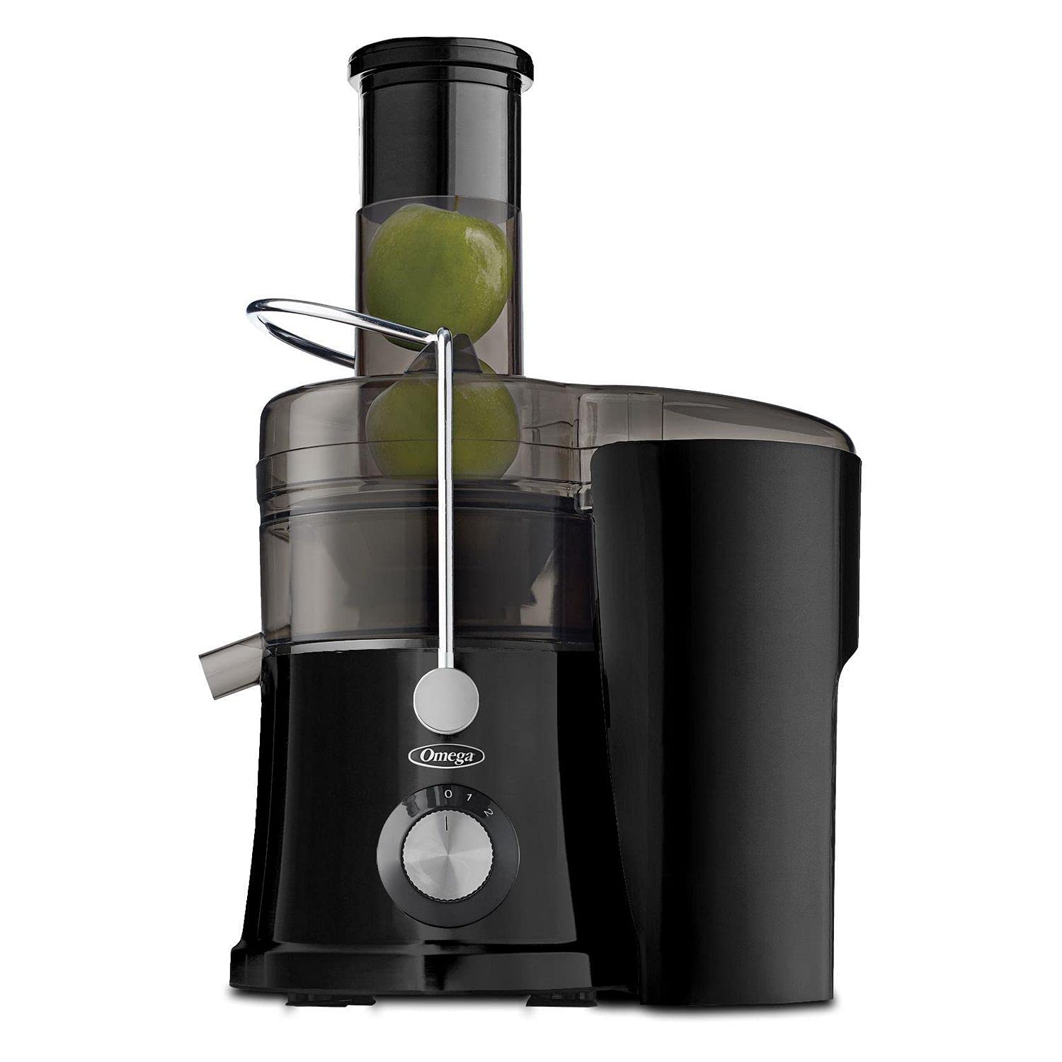 Omega C2100B High Juicer with Extra Large Three-Inch Chute Extracts Juice from Whole Foods & Includes A Stainless Steel Filter & High Low Speed Settings, BLACK