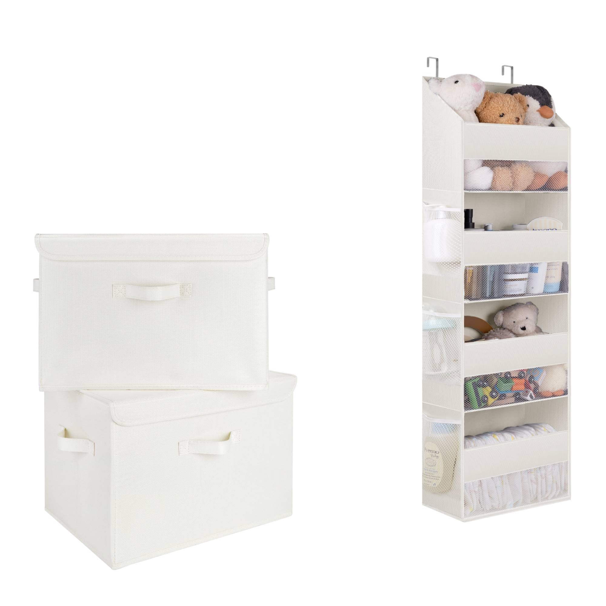 GRANNY SAYS Set di Scatole per Armadio con Coperchio e Porta Oggetti da Appendere con 4 Tasche
