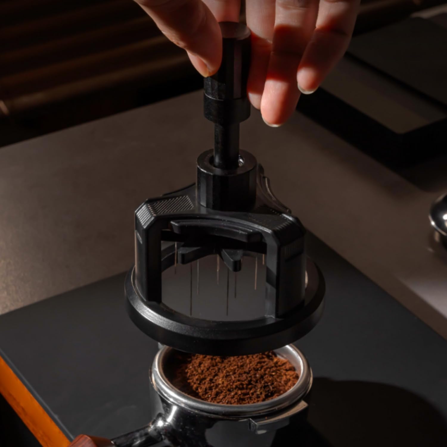 Herramienta WDT, Herramienta de Distribución de Agitador de, Altura de Aguja Ajustable, Aleación de Aluminio, Aguja Distribuidora de café de Acero Inoxidable para Hacer café
