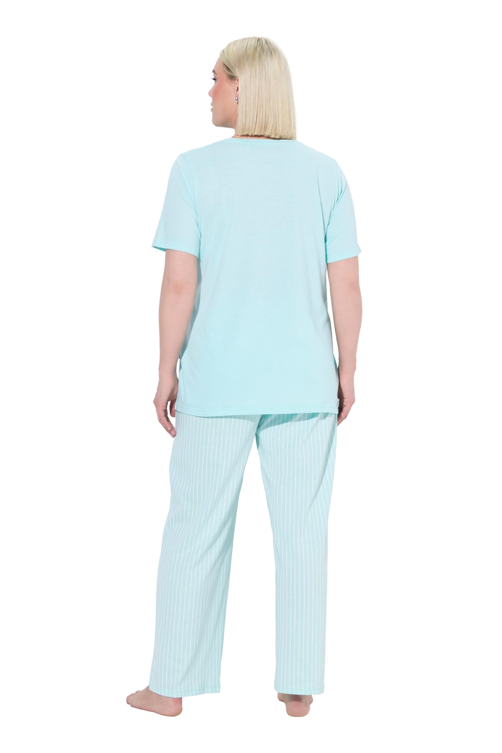 Ulla Popken Piżama, satynowy detal, poranny wzrost Kobiety Pyjama, Satin Detail, Morning Rise