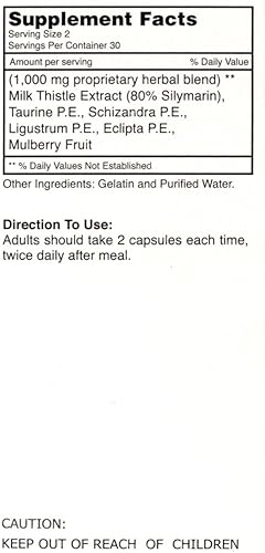 Miniatura 4 de liverpure  con 15Hierbas Extracto de Cardo de Leche Silimarina, Taurine, Schizandra, Ligustrum, Eclipta, Mulberry, All Natural, el hígado Suplemento