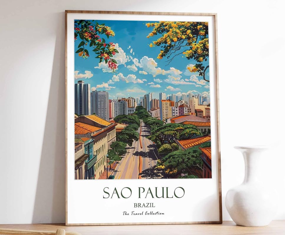 5 Sao Paulo Print Sao Paulo Travel Poster Brazil Travel Print Tropical Decor Brazil Wall Art La Poster A5 - Inspirador Motivacional Arte de la pared Vida diaria Cita alentadoras frases cortas famosas