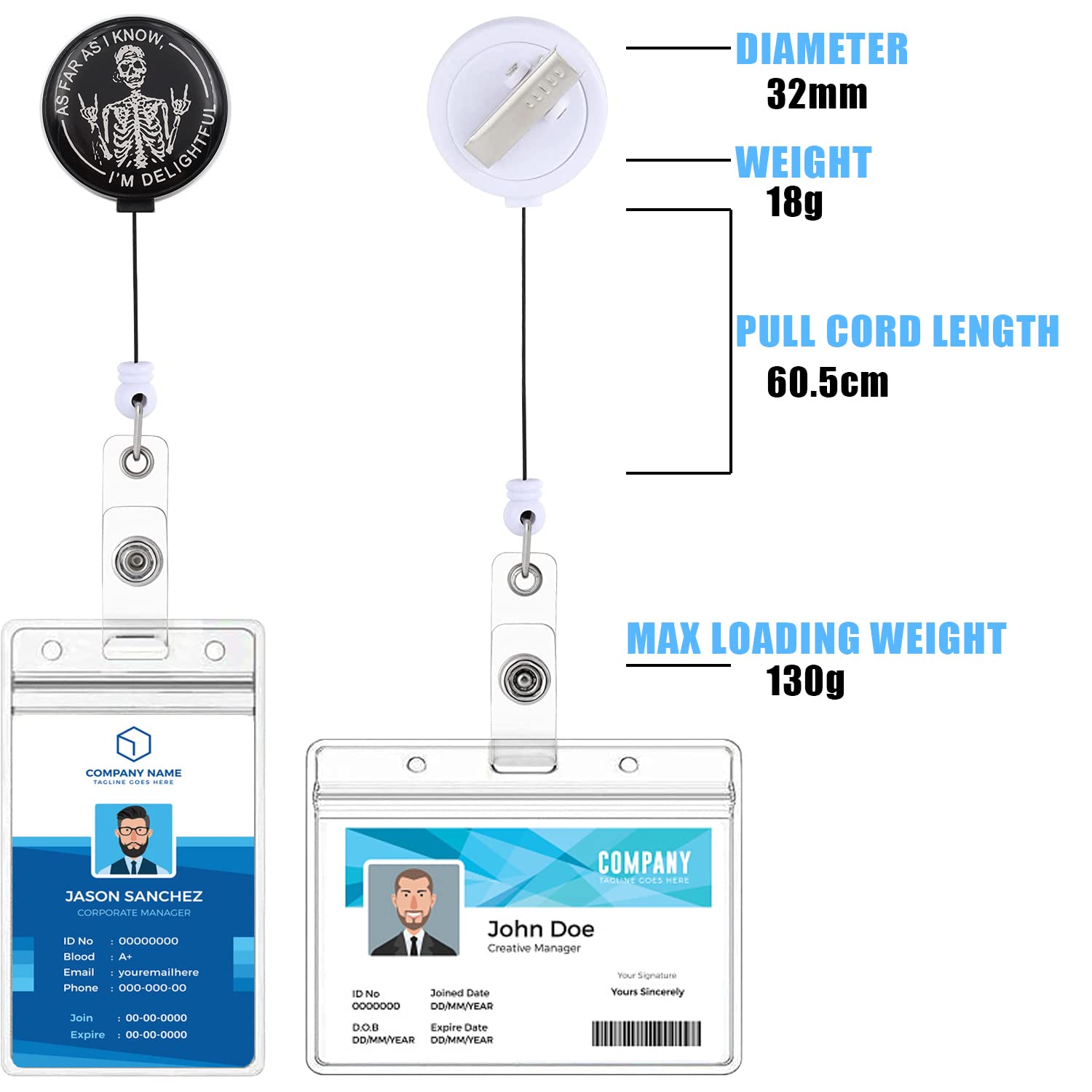Skeleton Badge Reel,As Far As I Know I'm Delightful Retractable Badge Reel, Nursing Badge Reels - Image 4