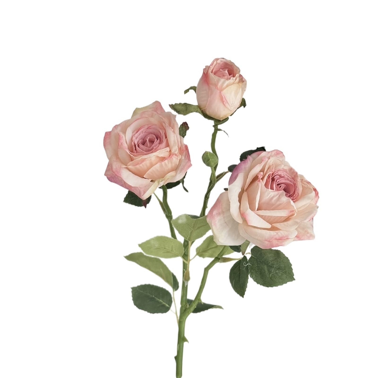 WLH Alexanders 3Heads Roses Wedding Bouquet Real Touch Artificial Flowers For Home Decor Flower Arrangement Centerpieces faux flower(Rose)