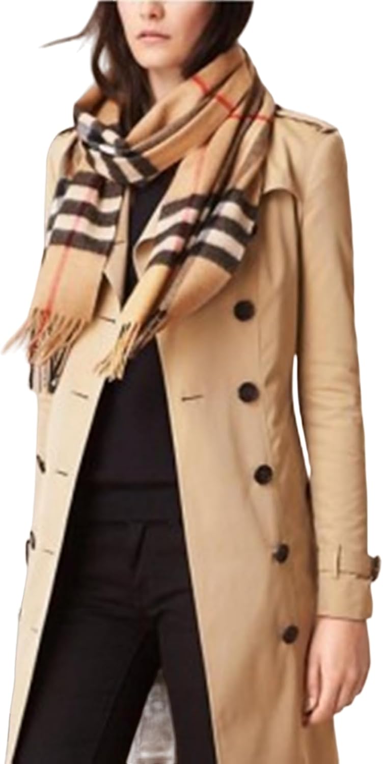 Unisex Cashmere Feel Scarf–Soft Check & Plaid Winter Wrap, Warm Lightweight Scarf, Gift for him, winter plaid wrap - Navy - Image 6