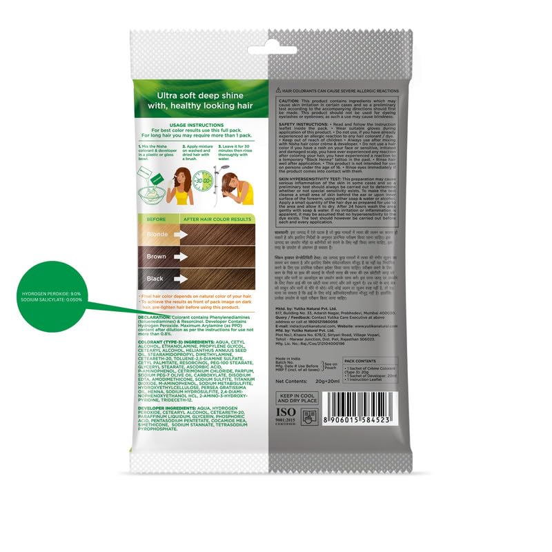 Image of Nisha Cream Hair Colour Golden Brown 40g (Pack of 4) | Full Grey Coverage | Long-Lasting Hair Color Cream | Smooth & Even Application