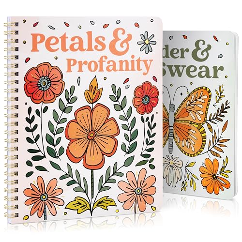 Beautiful Coloring Book Set of 2 for Adult Relaxation - Funny Coloring Books with Floral Designs for...