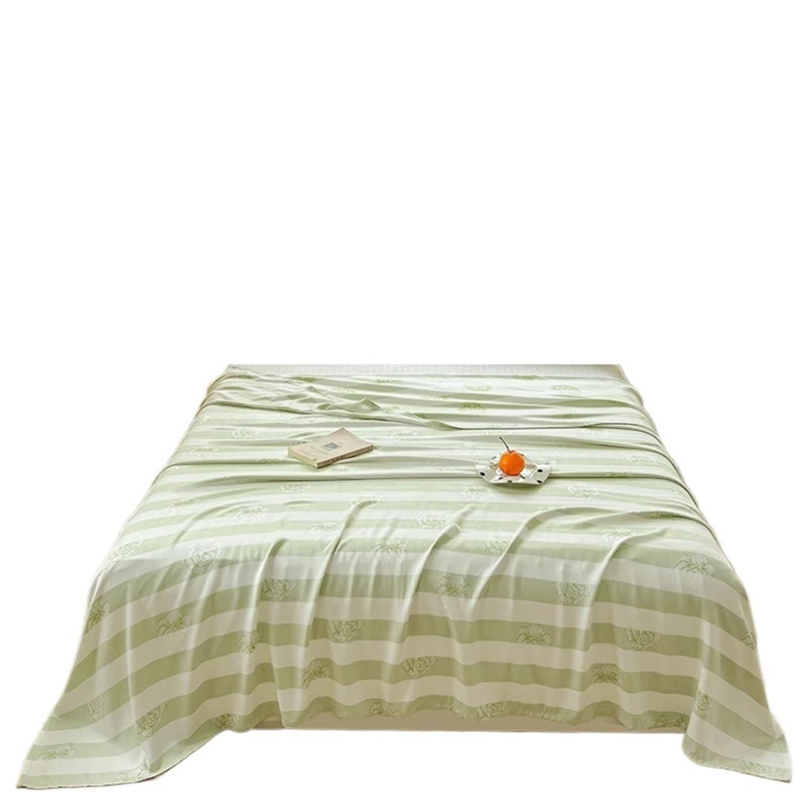GSJNHY Cooling Blankets Summer Blanket Lightweight Breathable Jacquard Cooling Plant Fiber Striped Duvet for summer(Green,150x200cm)