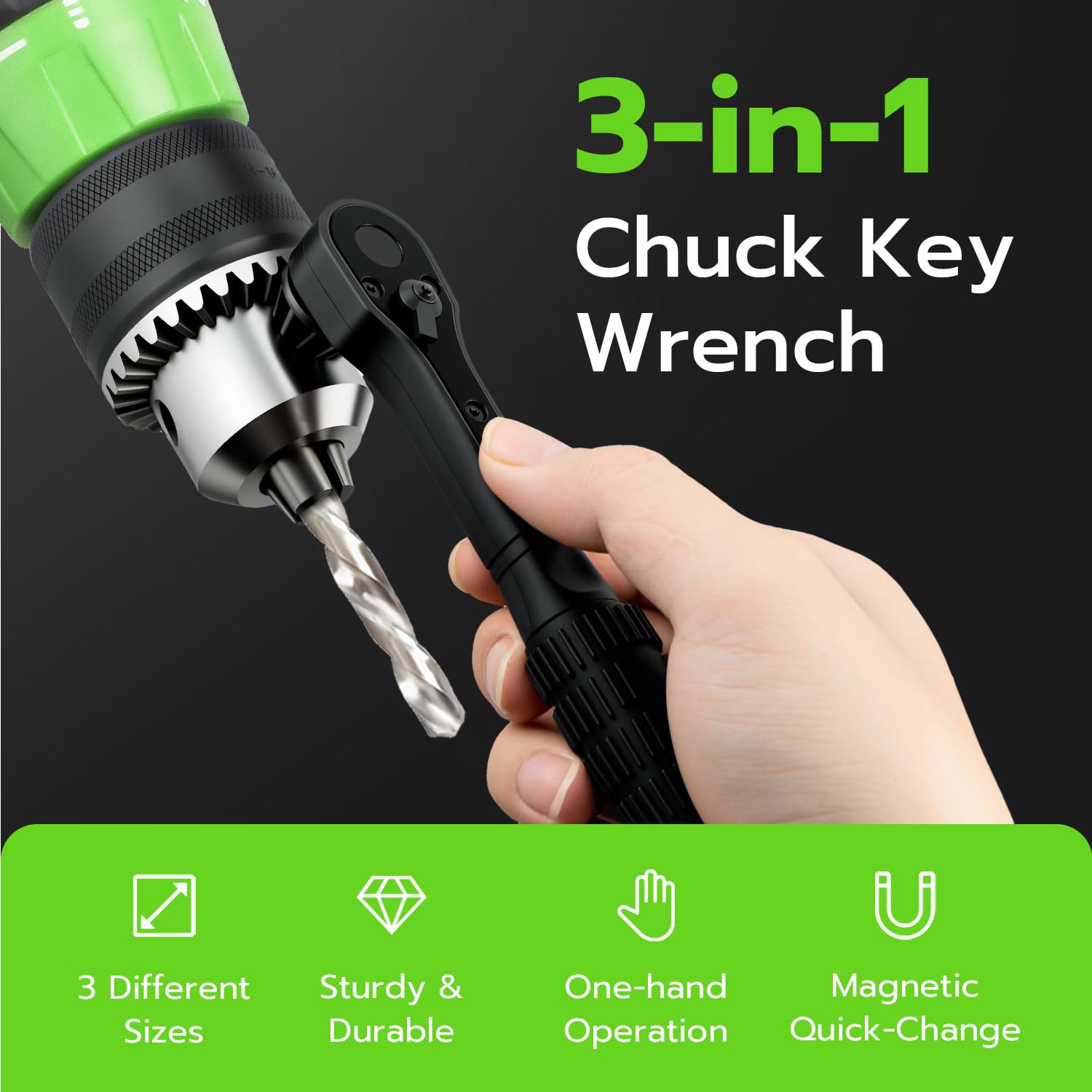 Mcbazel 3-in-1 Drill Chuck Key - Universal Ratchet -2 Mcbazel 3-in-1 Drill Chuck Key - Universal Ratchet -2