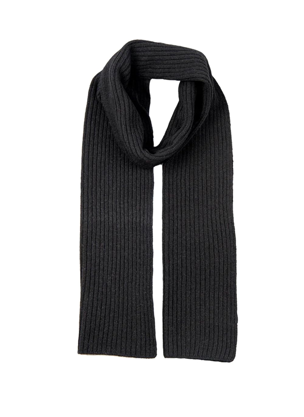 Dents Men's Black Lambswool Blend Knitted Scarf One