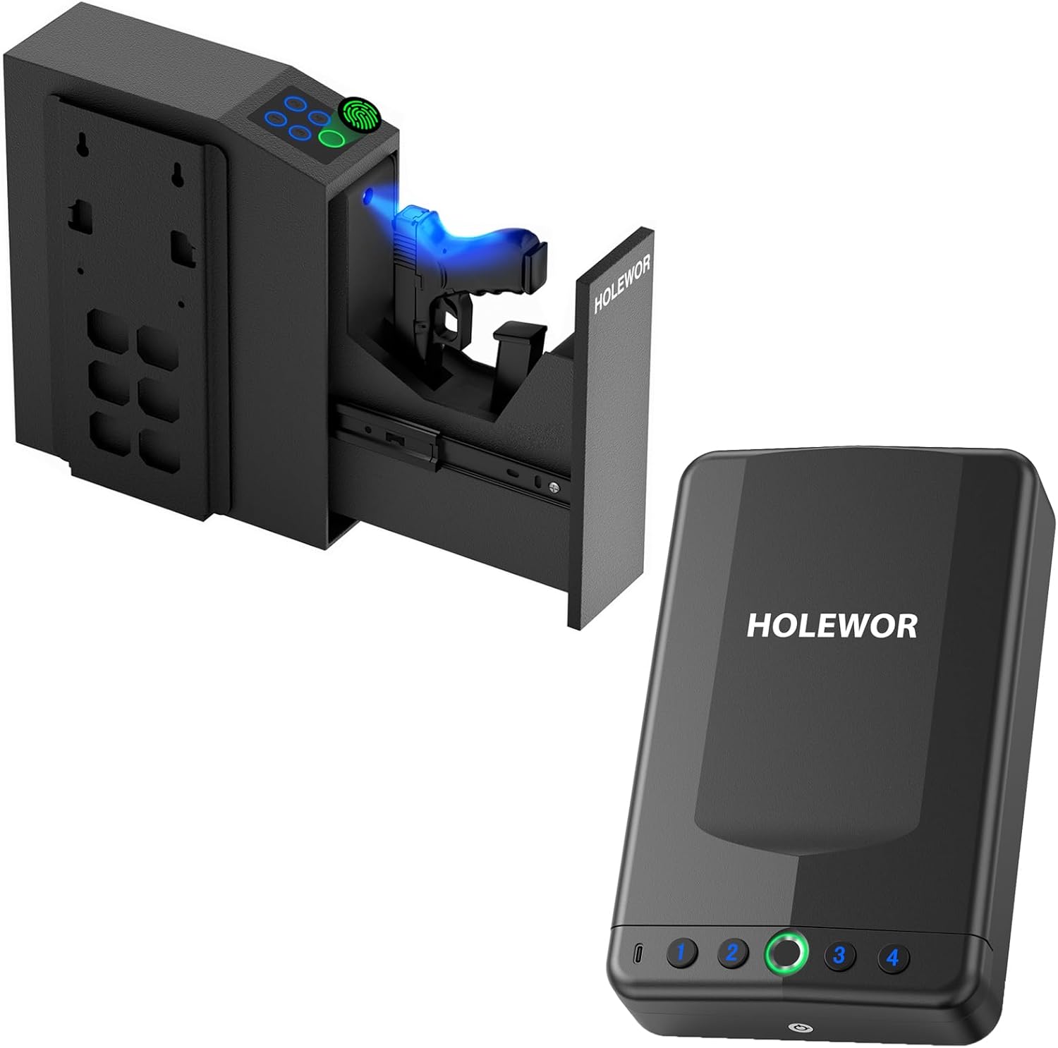 Car Gun Safe Small Pistol Safe Slider Biometric Gun Safe for Handgun