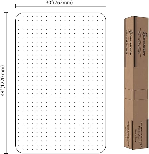 Miniatura 6 de Naturehydro Tapete para silla para alfombra, protector de piso de plástico transparente de 48 x 30 x 0.09 pulgadas de grosor para silla de