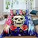 Zestaw pościeli Super King Skull Rose Wings Zimowe miękkie zestawy pościeli z nadrukiem z mikrofibry Wzorzysta poszewka na kołdrę 260 x 220 cm i 2 poszewki na poduszki 50 x 75 cm z zamkiem błyskawicznym