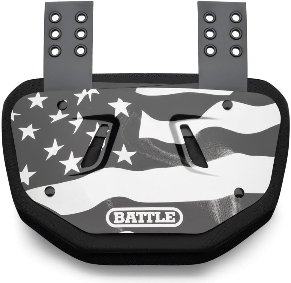 Battle Sports USA Football Back Plate – Hard Shell Lower Back Protector with Contoured Foam for High-Impact Protection for Youth, Kids and Adults