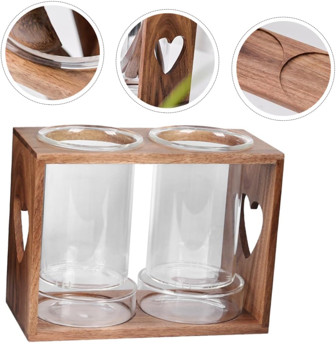 1 Set Glass Chopsticks Holder with Rack Clear Cutlery Organizing Rack for Home and Restaurant Heart Shaped Design Convenient Storage for Spoons and Forks
