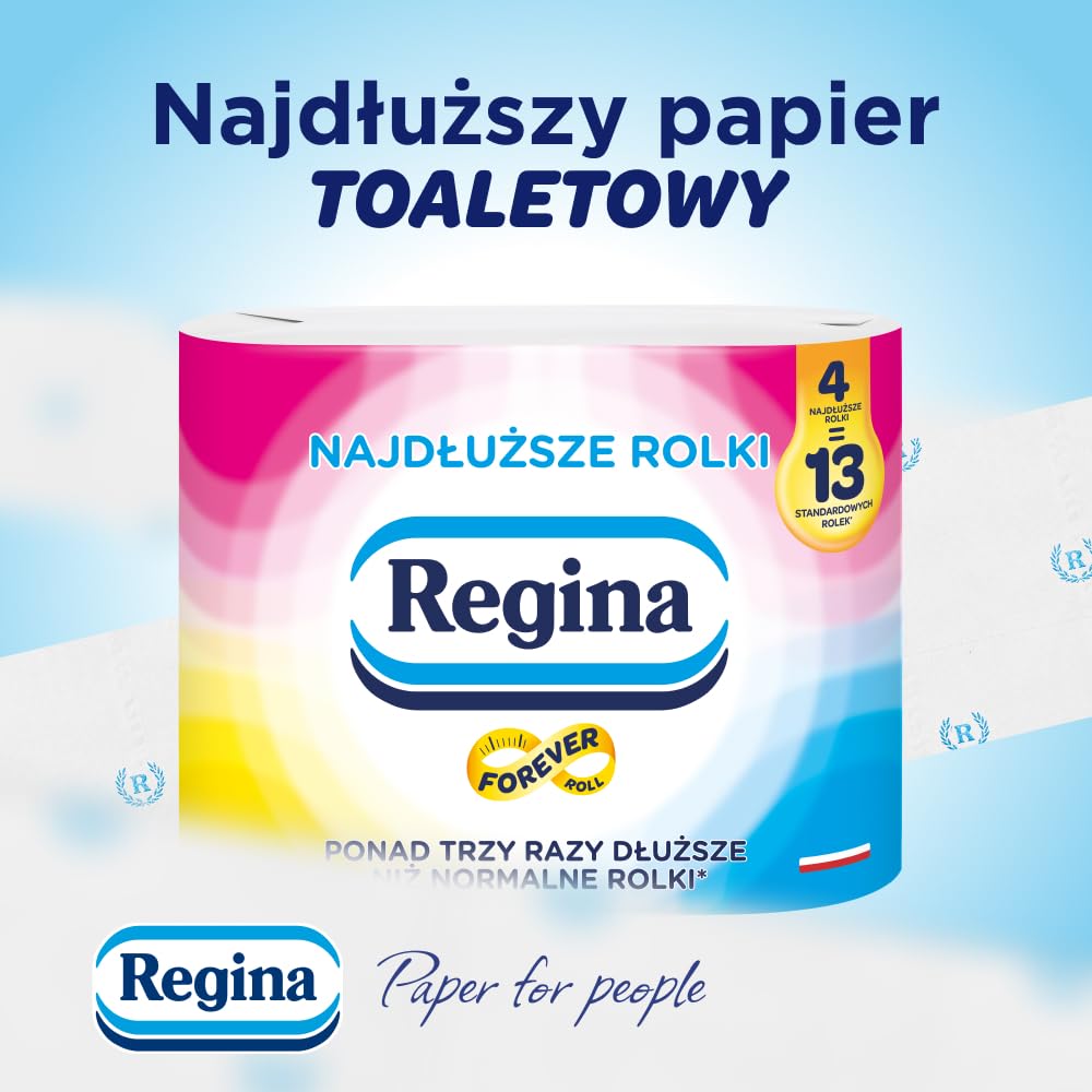 Regina Najdłuższe Rolki, 60 Rolek Papier Toaletowy, 2 Warstwy