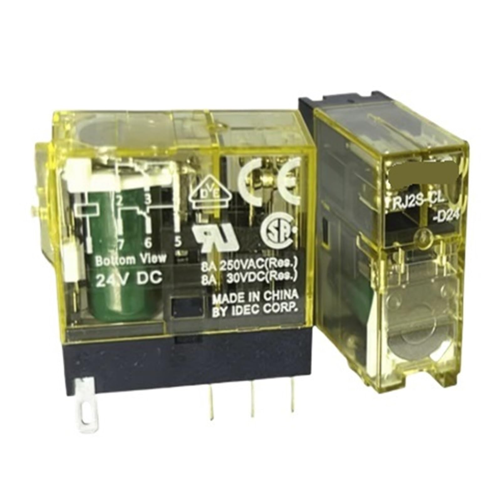 YMUGUEGH 1PCS relay RJ2S-CL-D12 DC12V with 8-pin light