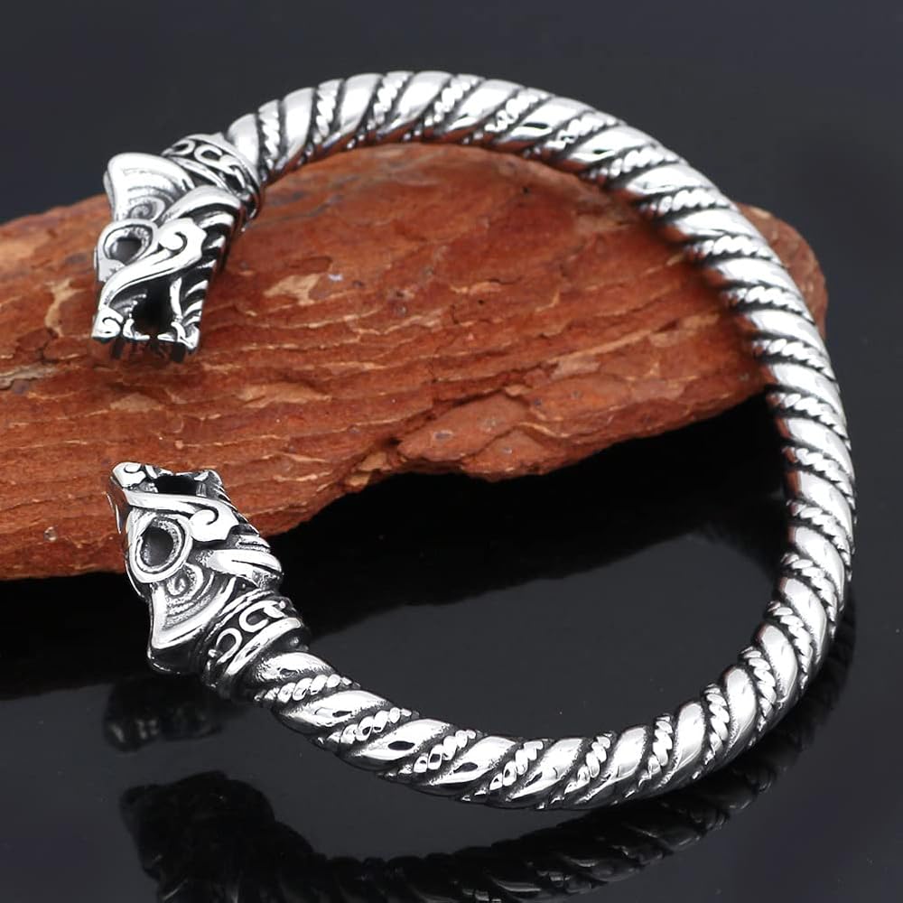 Amazon.com: Zhubobo Mens Norse Viking Arm Ring Fenrir Wolf
