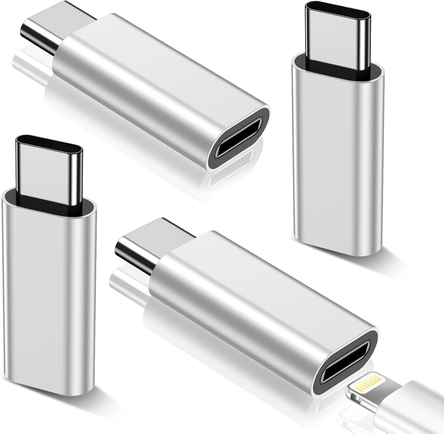 𝟒𝐏𝐚𝐜𝐤 𝐔𝐩𝐠𝐫𝐚𝐝𝐞𝐝 Light-ning to USB C Adapter for iPhone 16/15 Pro Max/Plus,Samsung S25,iPad,Not for Audio,Charging & Data Sync ONLY,Type C Charger Connector,for iPhone 16/15 Charger-image-16