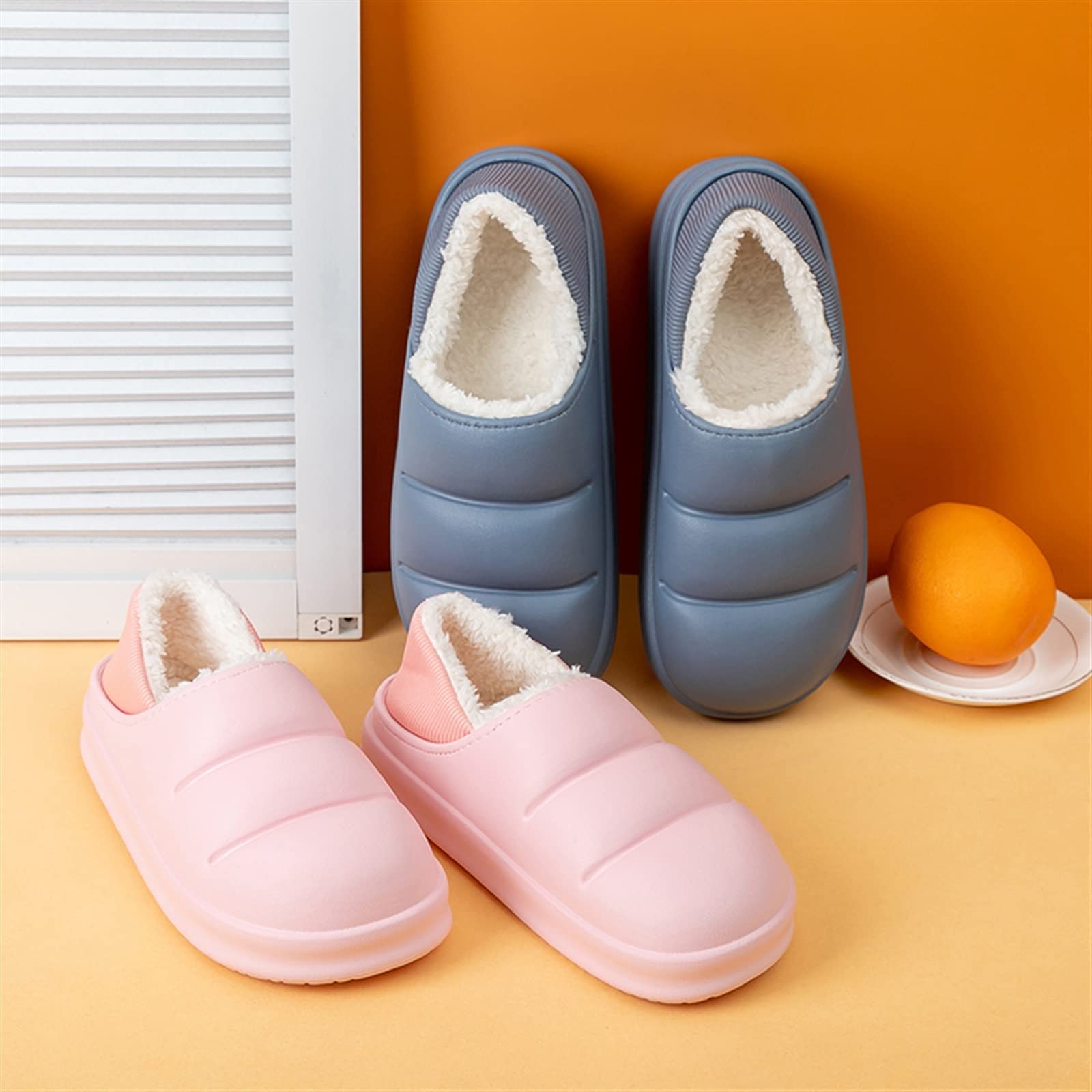 Zapatillas de Mujer Zapatillas de casa para Mujer, Ligeras, Impermeables, Zapatos de Plataforma Suaves de algodón cálido para Exteriores (Color: Rosa, tamaño: 44-45)
