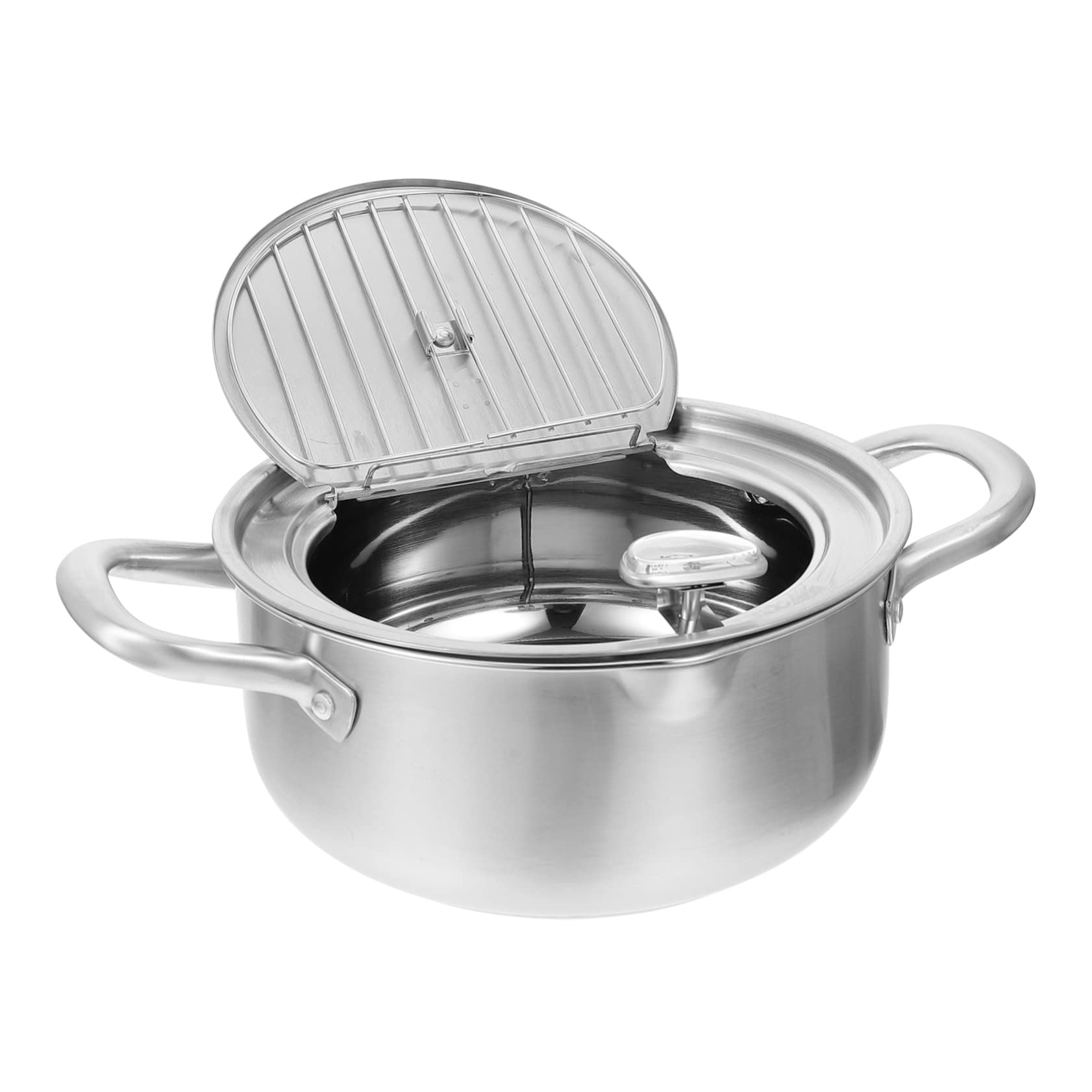 CIYODO Controllable Temperature Deep Fryer Stainless Steel Fryer Pot Fry Pan with Thermometer Compact Easy to Clean Family Size