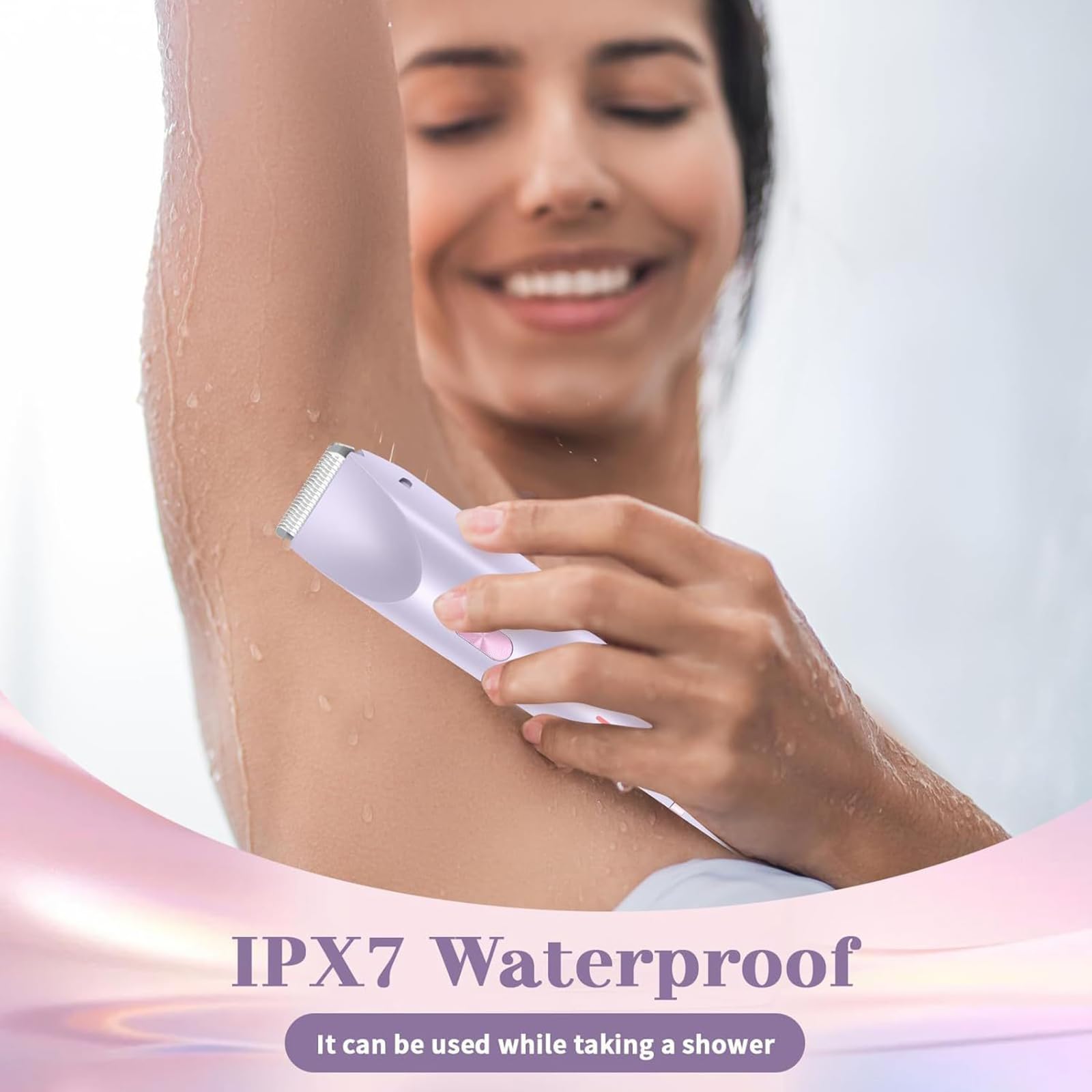 Recortadora de bikini para mujer, maquinilla de afeitar eléctrica indolora para piel de seda, afeitadora corporal inalámbrica para viajes, maquinilla de afeitar facial reemplazable, IPX7