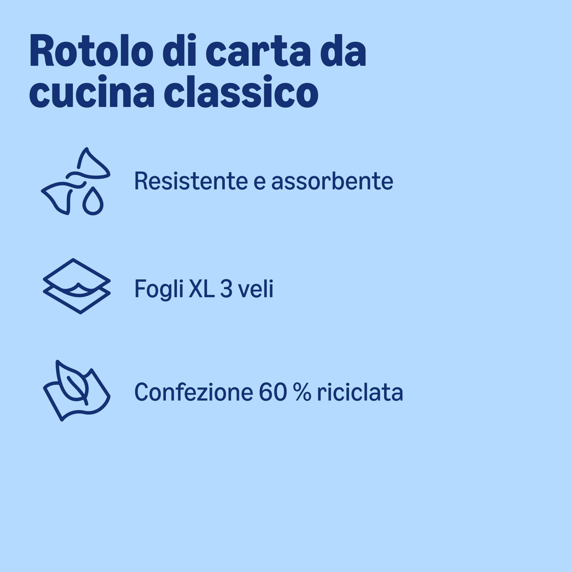 by Amazon, Carta da Cucina Super Assorbente, 3 Veli, 3 Rotoli (1 Confezione da 3), 80 Fogli per Rotolo, Certificata FSC (in Precedenza a Marchio Presto!)