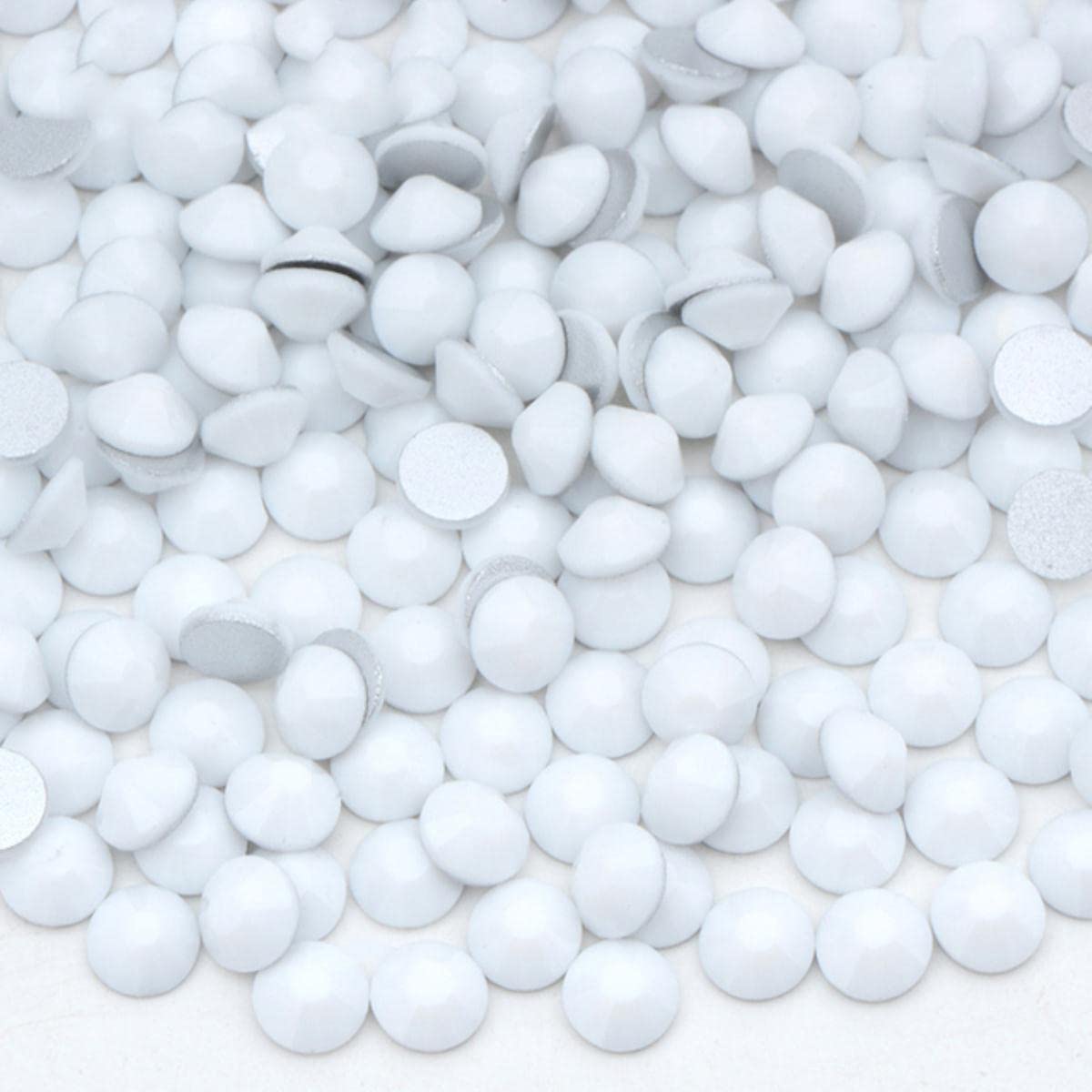 KIDEXOBulk 100 Gross SS6 8 10 12 16 20 30 Black Flatback Crystal Rhinestones Nail Art Decoration Glue On Stone-77 Ceramic White,ss10 100gr 14400pcs