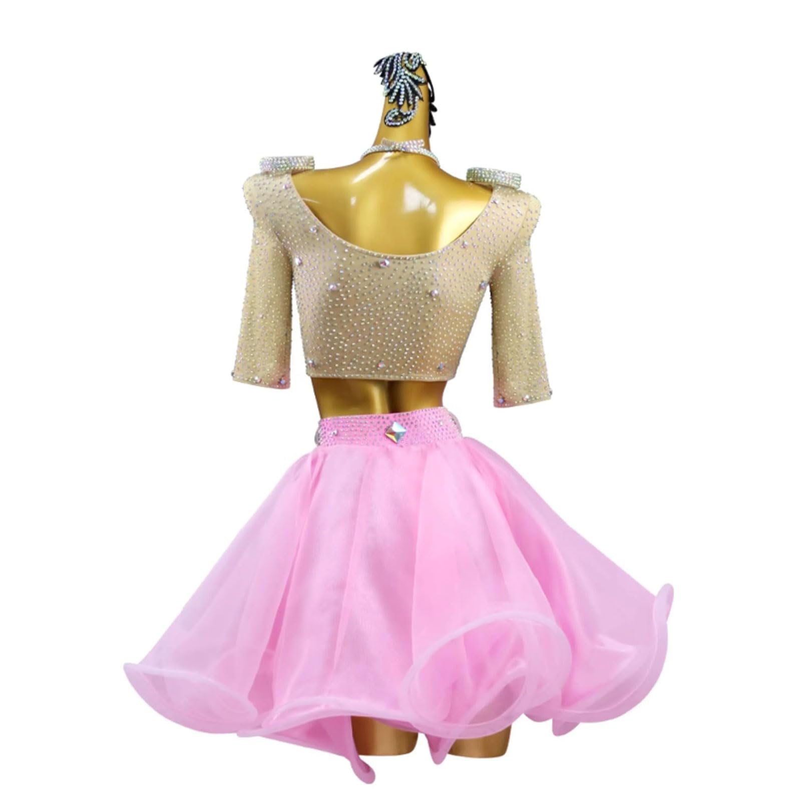 Abiti Latino Costumi Salsa da Ballo Donna Gonna Ossa di Pesce Cha Cha
