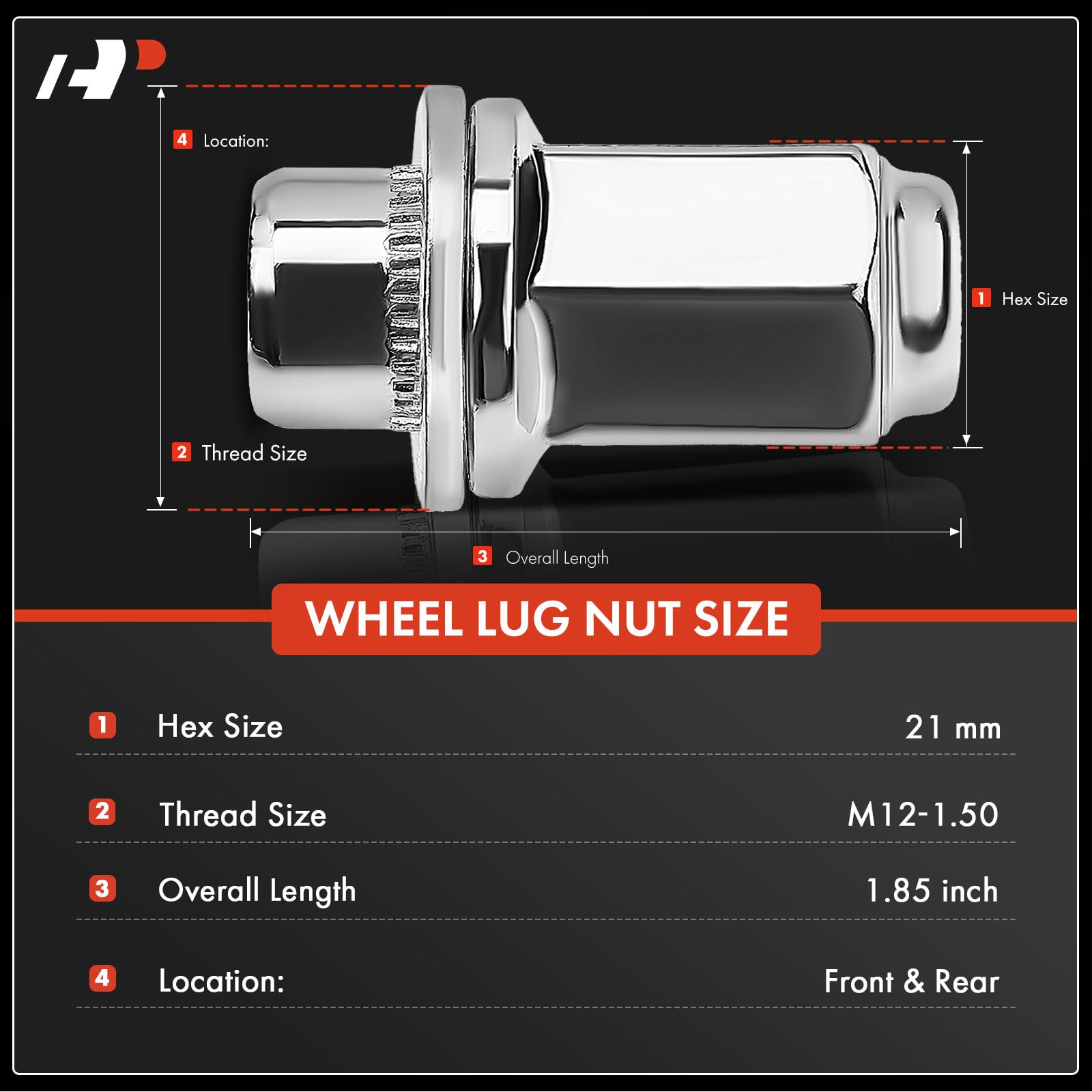 A-Premium 24pcs M12 x 1.5 Wheel Lug Nuts Compatible with Toyota Tacoma, 4Runner, Camry, RAV4, Avalon, Corolla, Celica, FJ Cruiser, Highlander, Matrix, Sequoia, Sienna, Solara, Tundra & Lexus ES300